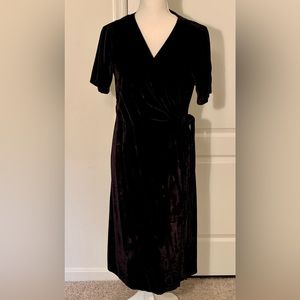 Ann Taylor Petite Velvet Wrap Dress